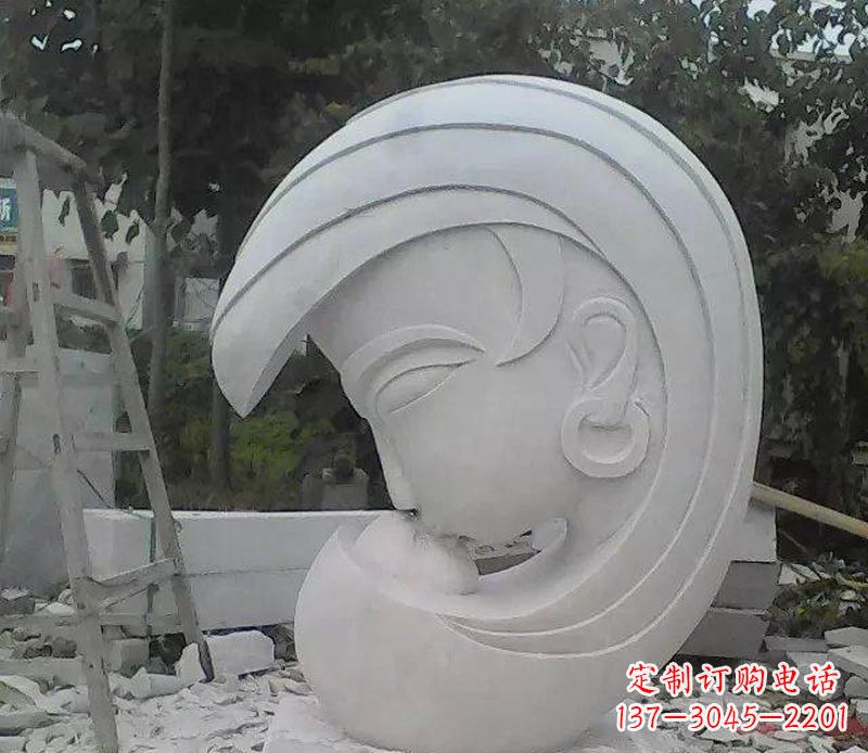 北京抽象人物头像石雕
