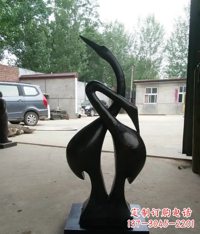 北京抽象天鹅景观动物铜雕