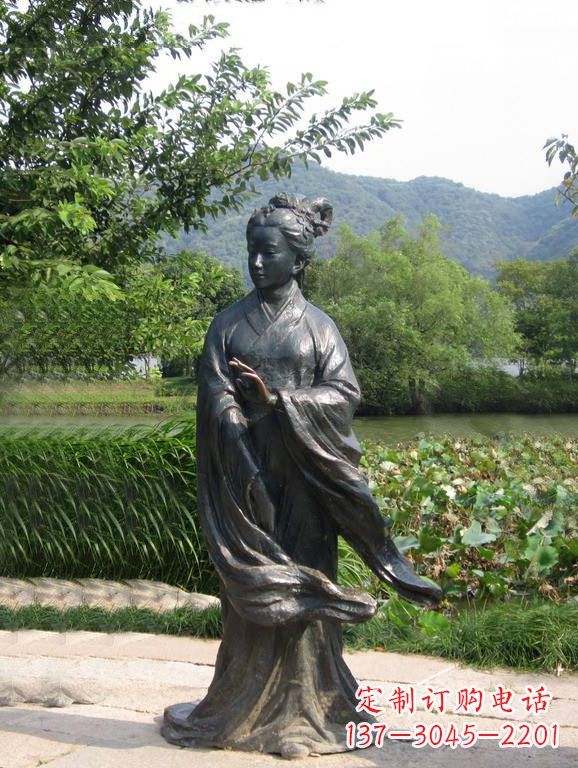 北京春秋时期著名美女西施铜雕塑像