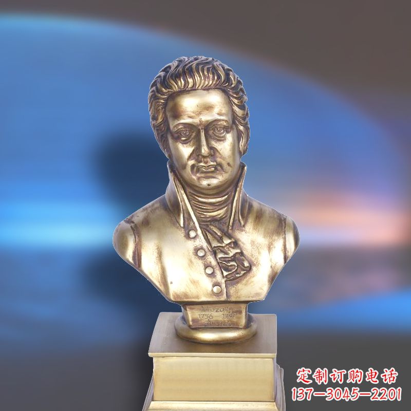 北京纯铜莫扎特头像雕塑