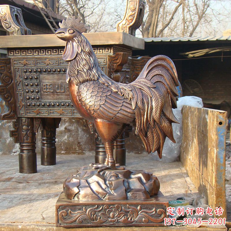 北京精美纯铜生肖鸡雕塑