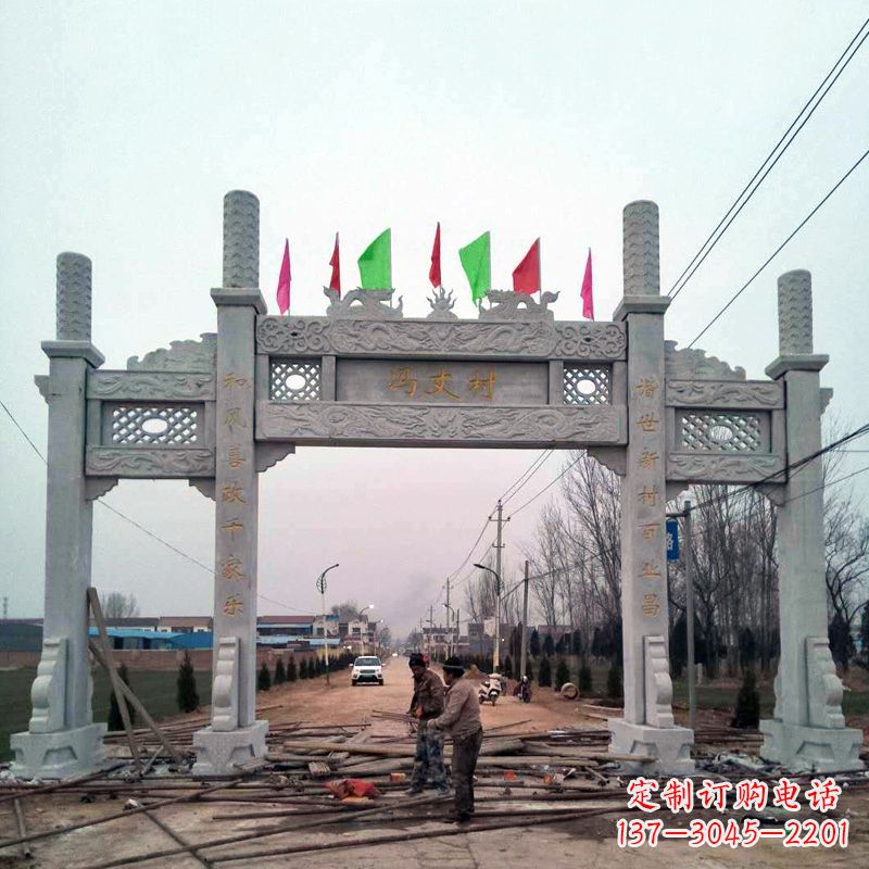 北京传承古老石牌坊雕塑