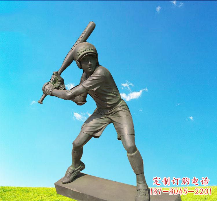 北京棒球雕塑传承美国传统文化