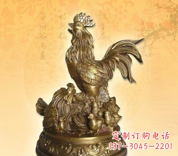北京打鸣的公鸡铜雕