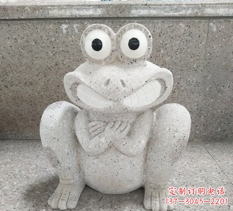 北京大理石公园精美青蛙雕塑