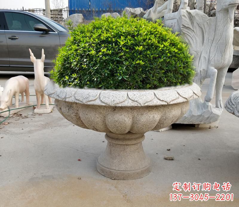 北京优雅大理石花盆雕塑