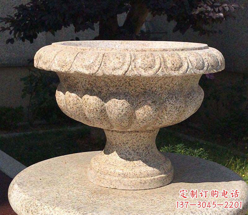 北京大理石花钵公园花盆石雕