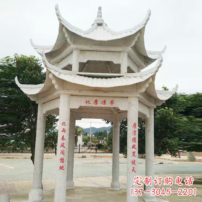 北京大理石凉亭双层雕塑