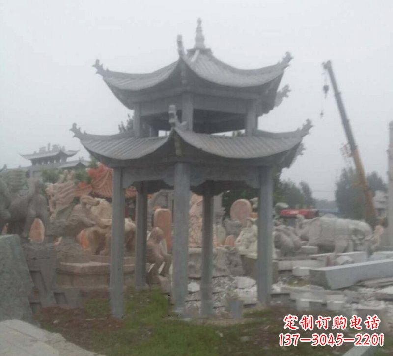 北京大理石六角凉亭石雕,精美绝伦