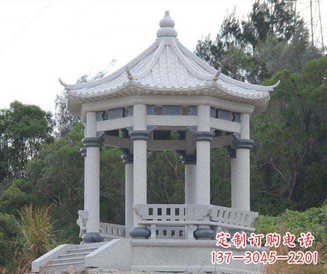 北京大理石六角石雕凉亭营造舒适环境的完美体现
