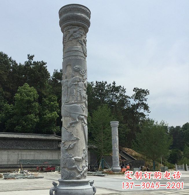 北京大理石龙柱雕塑