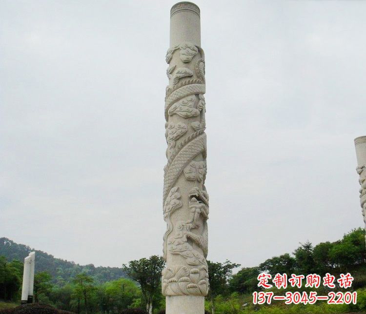 北京大理石盘龙柱雕塑