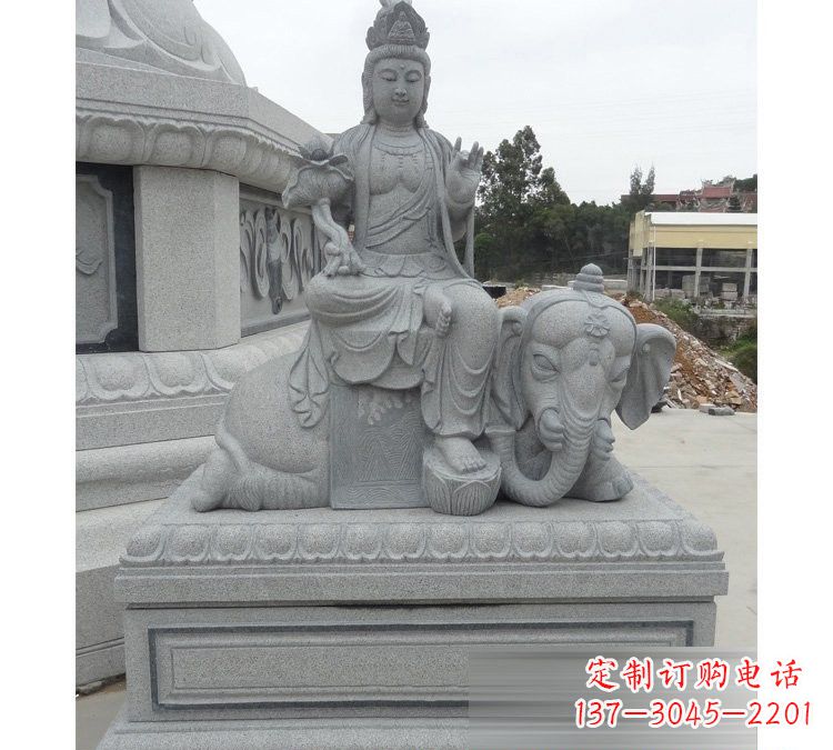 北京精雕细琢的大理石普贤菩萨雕塑