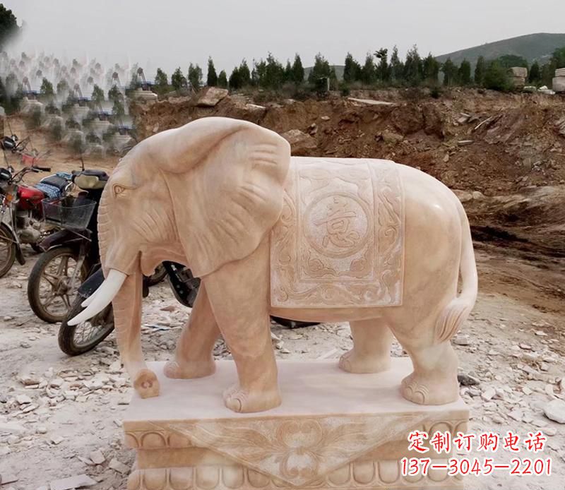 北京优雅大象大理石雕塑
