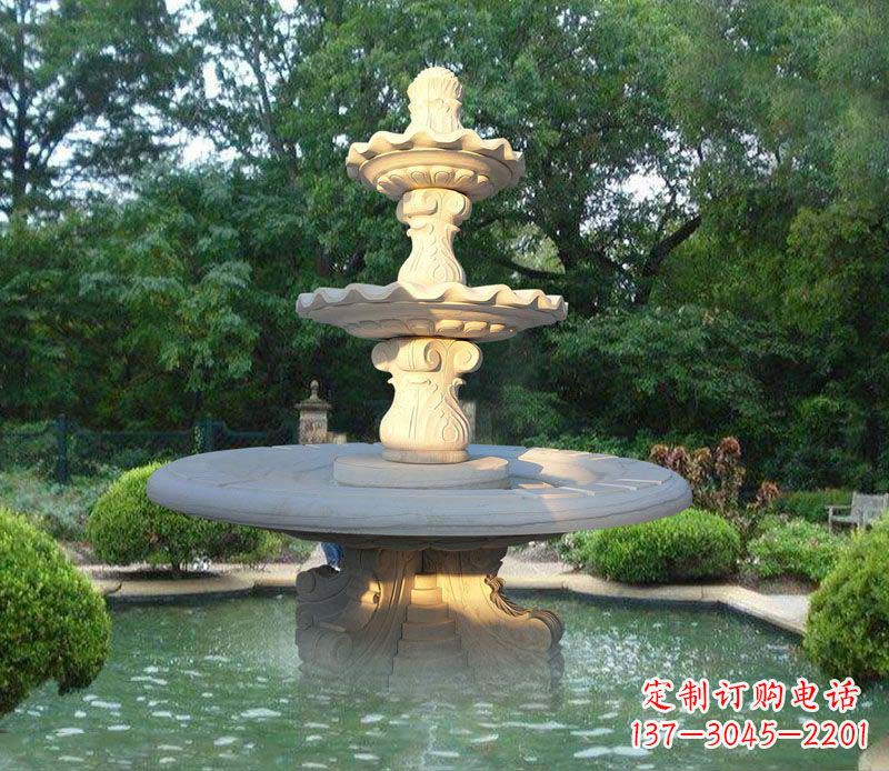 北京大理石三层喷泉雕塑