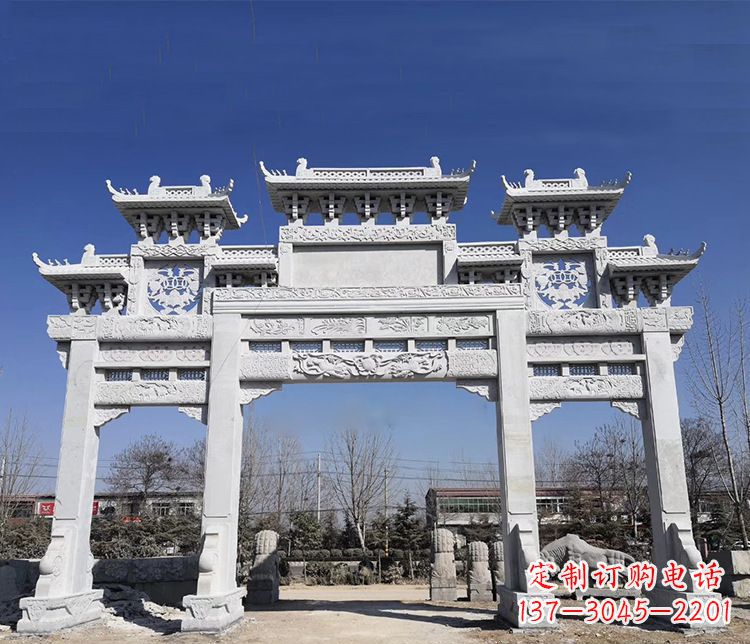 北京特色大理石牌坊石雕