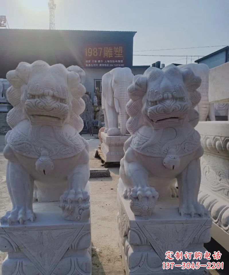 北京大理石狮子雕塑,象征威严