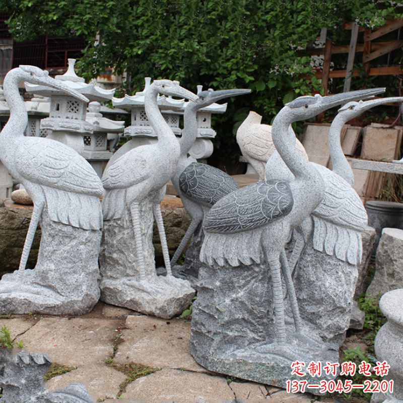 北京精美大理石仙鹤雕塑
