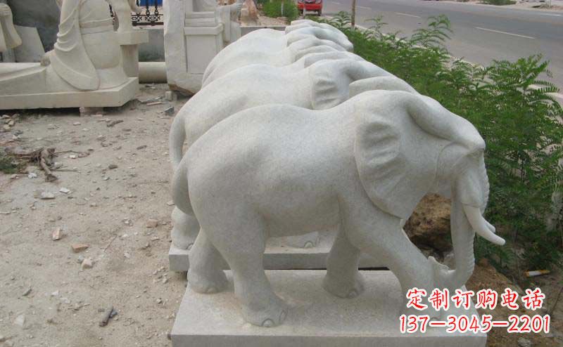 北京大理石小象公园动物石雕
