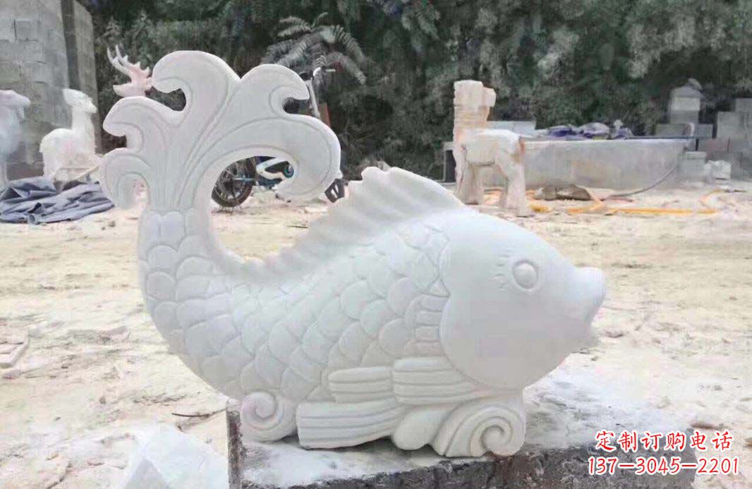 北京大理石鱼喷泉雕塑装置