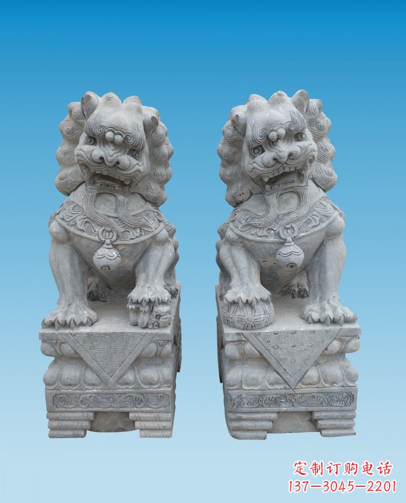 北京精致雕刻的大理石狮子雕塑