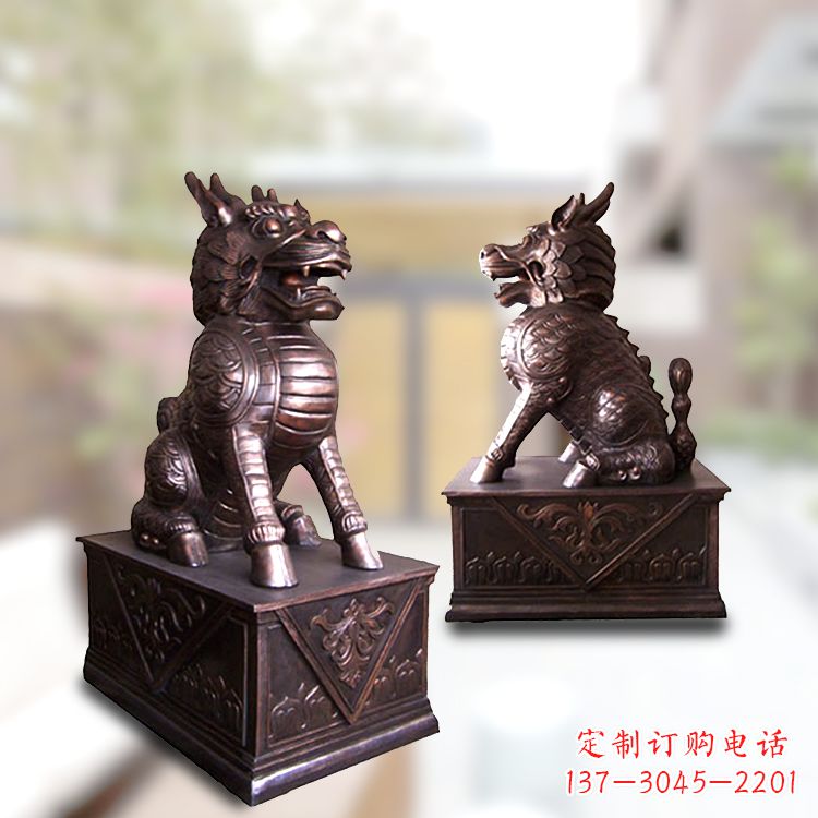 北京大门神兽麒麟铜雕