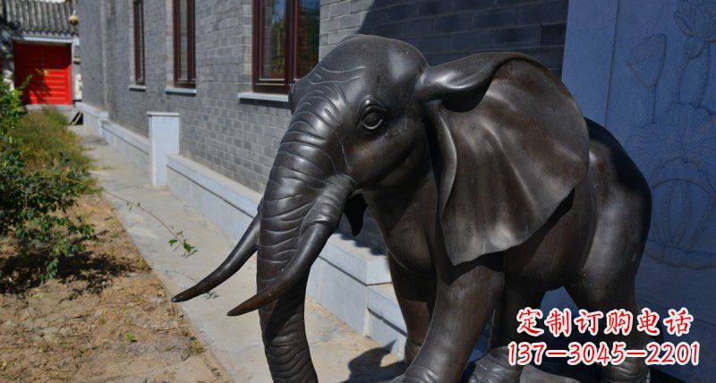 北京大象动物铜雕 (2)