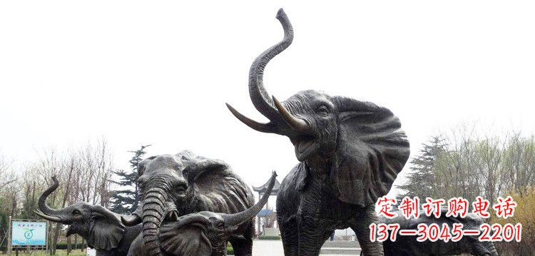 北京大象群铜雕景观