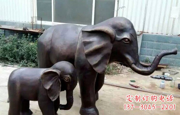 北京大象母子铜雕塑