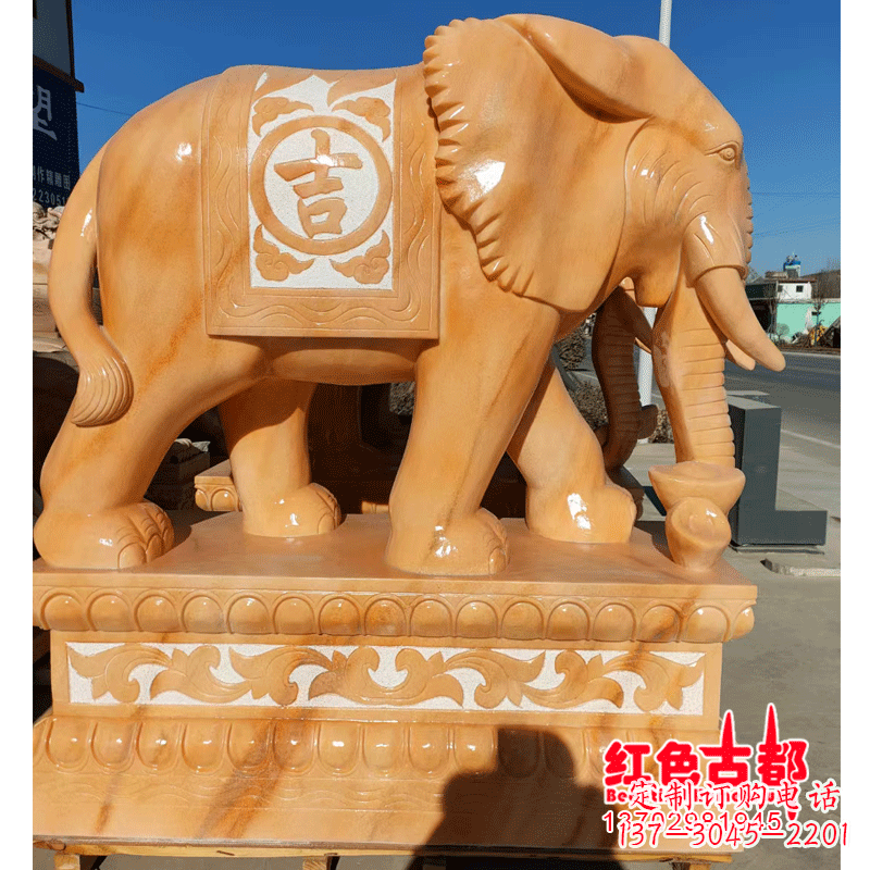 北京大象头型石雕