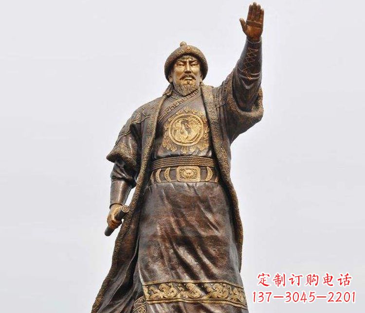 北京传承历史的风采成吉思汗铜雕