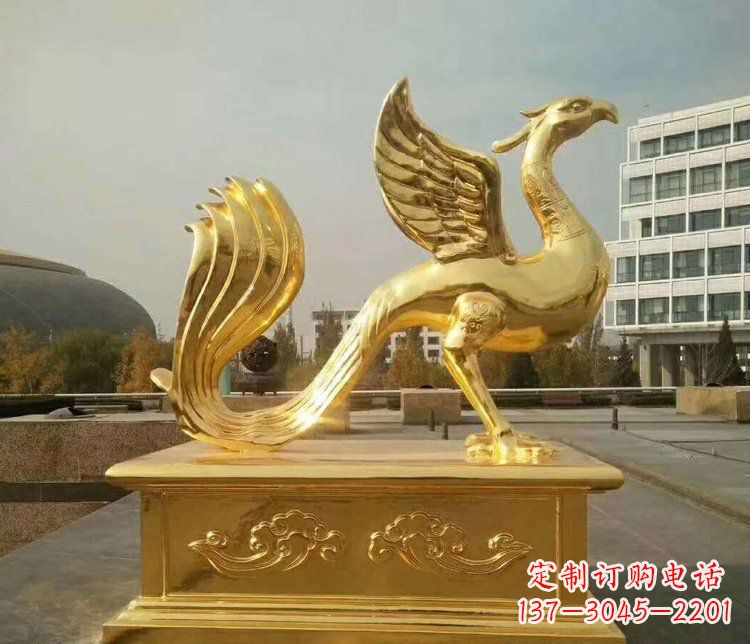 北京大型凤凰动物铜雕塑