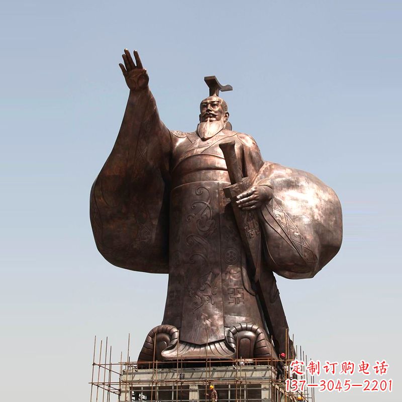 北京传承历史风采,精美秦始皇铜雕塑