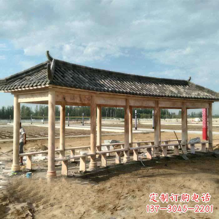 北京带瓦石雕长廊