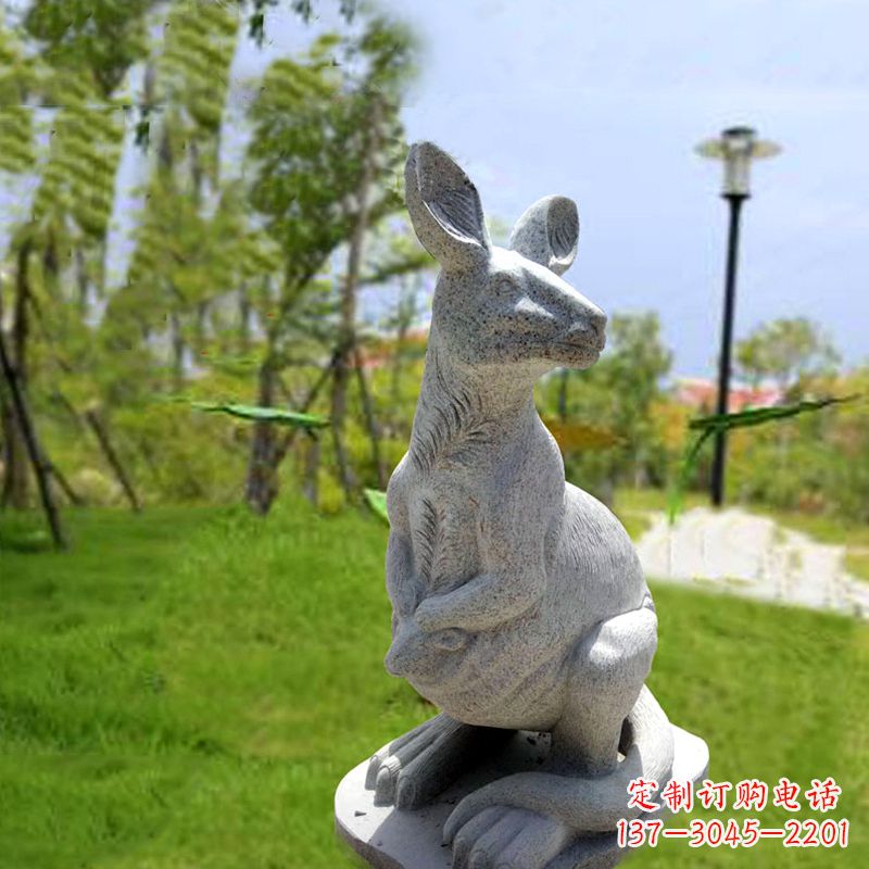 北京高品质袋鼠雕塑，精致石雕摆件