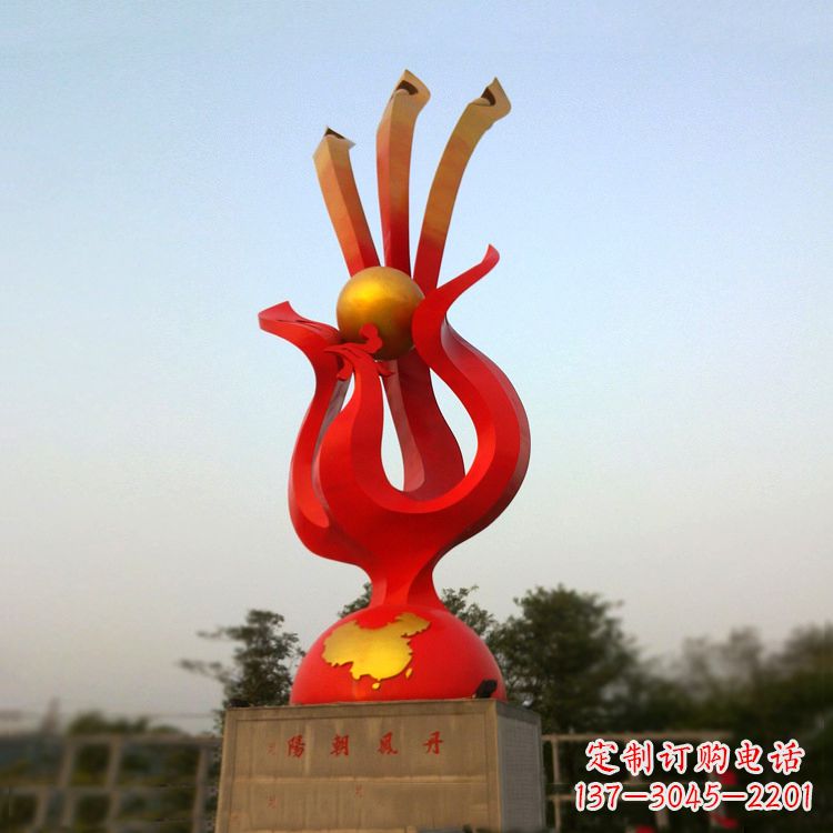 北京丹凤朝阳不锈钢凤凰雕塑-公园神兽标识景观雕塑