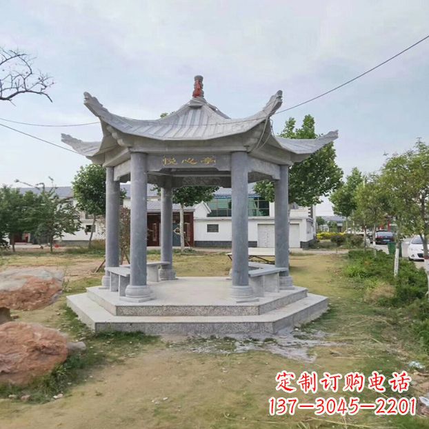 北京中领雕塑 | 六角石凉亭公园雕塑