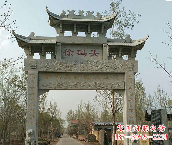 北京精美纯手工大理石牌坊雕塑