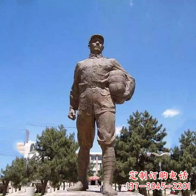 北京董存瑞石雕像-景区园林英雄人物景观雕塑