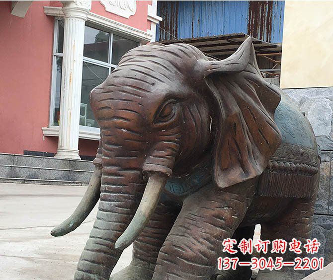 北京动物大象公园铜雕摆件