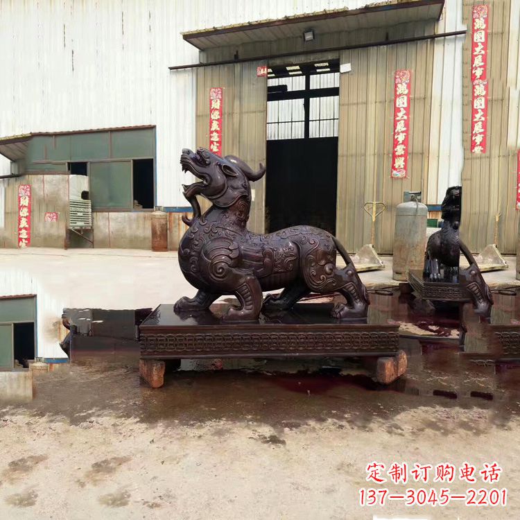 北京独角兽铸铜雕塑—精雕细琢的艺术瑰宝