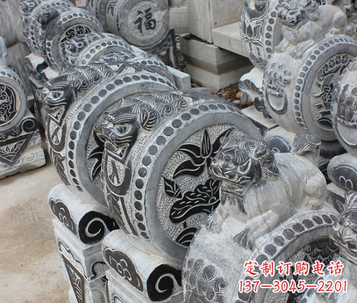 北京传统风格抱鼓石招财门墩雕塑