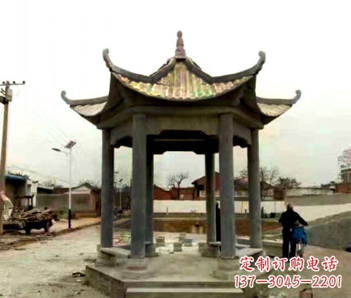 北京仿古六角凉亭石雕 (3)