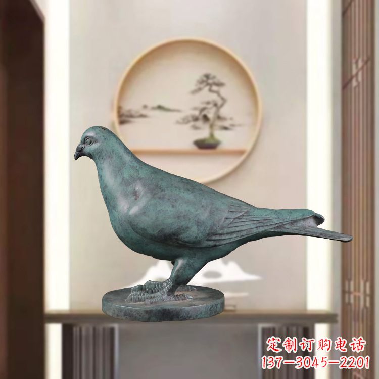 北京仿古青铜鸽子动物雕塑摆件