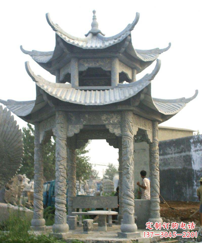 北京传统工艺石雕凉亭,精美细致,给你温馨家园