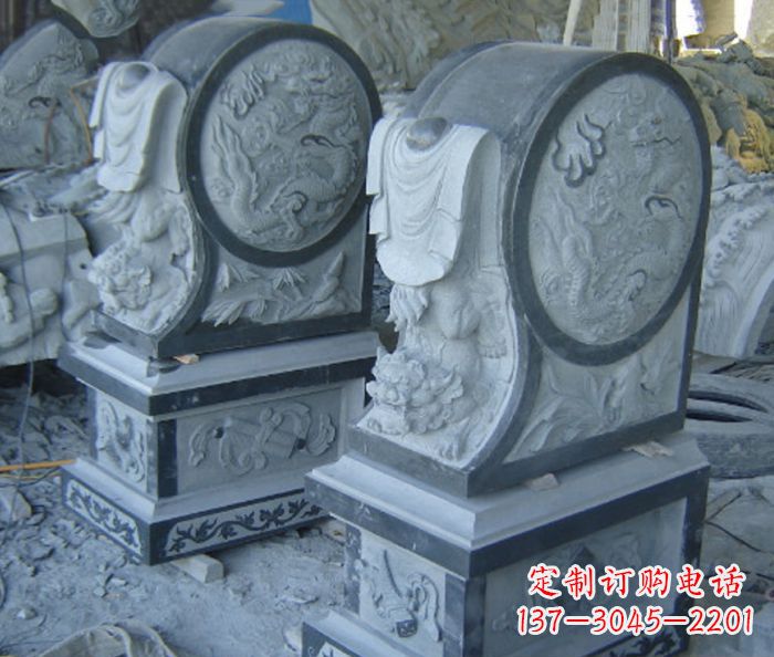 北京仿古石门墩招财抱鼓石雕塑