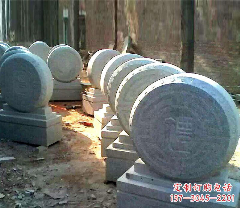 北京仿古石门墩招财抱鼓石雕