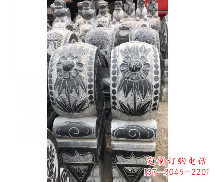 北京仿古石门墩镇宅抱鼓石雕塑