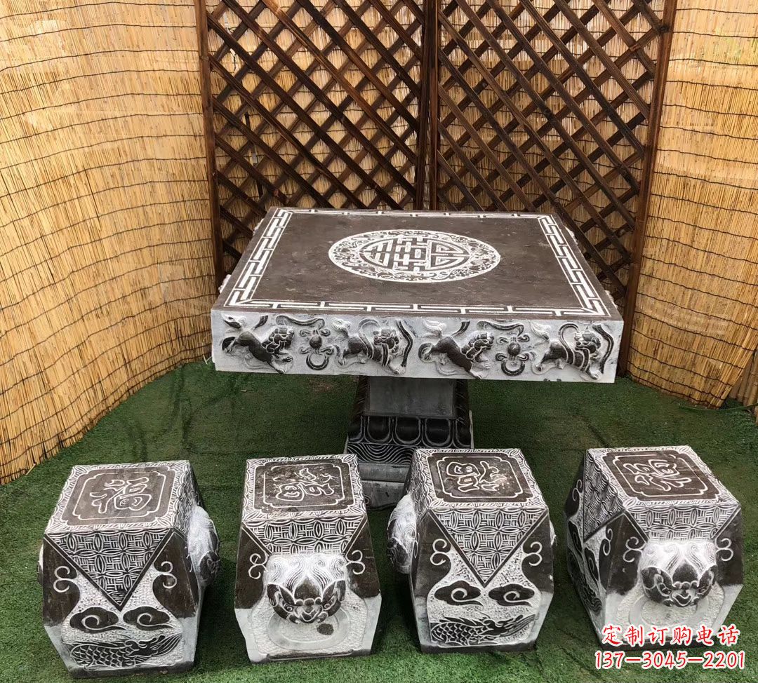 北京仿古石桌凳公园景观石雕