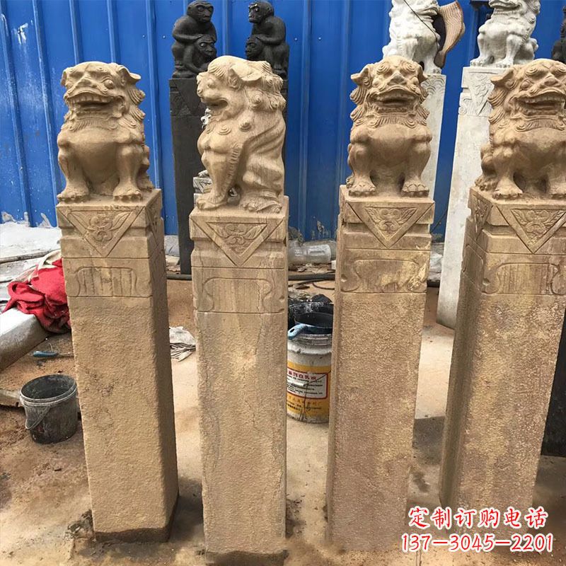 北京仿古拴马桩石雕塑——傅雕你的精美时光